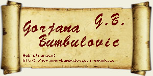 Gorjana Bumbulović vizit kartica